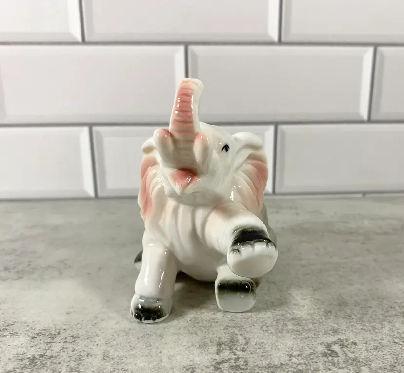 Vintage Bone China Elephant Figurine