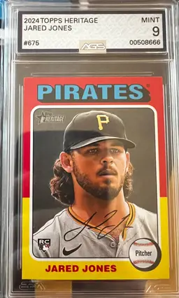 Jared Jones 2024 Topps Heritage RC AGS 9