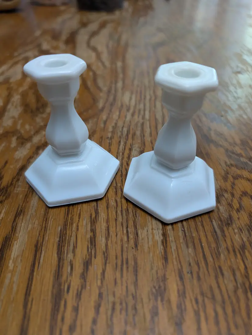 Milk Glass candle holders small