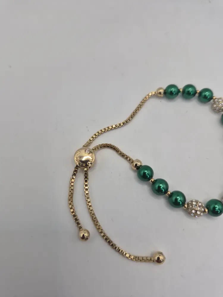 Charter Club Pull Bracelet Goldtone & Green