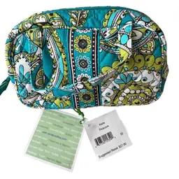 Vera Bradley Peacock Cosmetic Makeup Pouch Bag NWT Purse Tote Travel Case