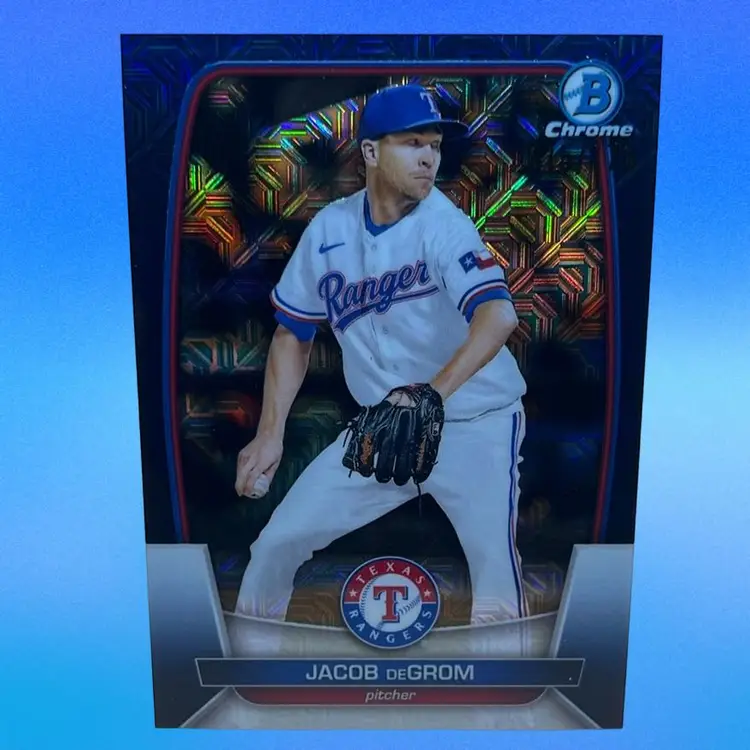 2023 Bowman Chorome Refractor Jacob DeGrom #54 True Blue /175 Texas Rangers
