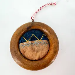 Piece Of Early 1900s Crazy Quilt Ornament