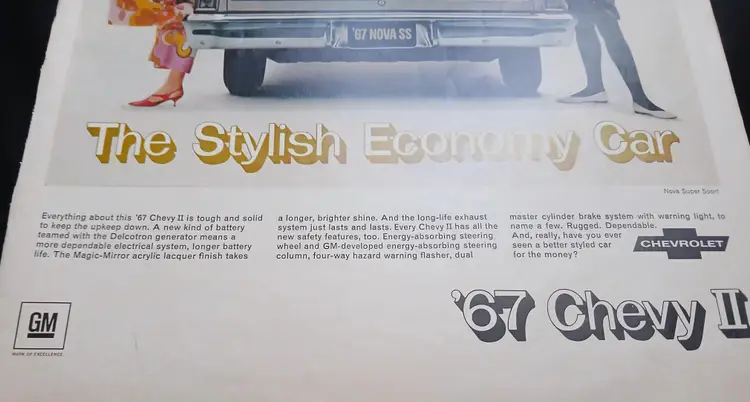 Vintage 1967 Chevrolet Chevy II Nova SS Stylish Economy Car Advertisement Ad