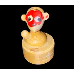 #09- Vintage Wood Kokeshi Style Miniature Figuring As Pictured