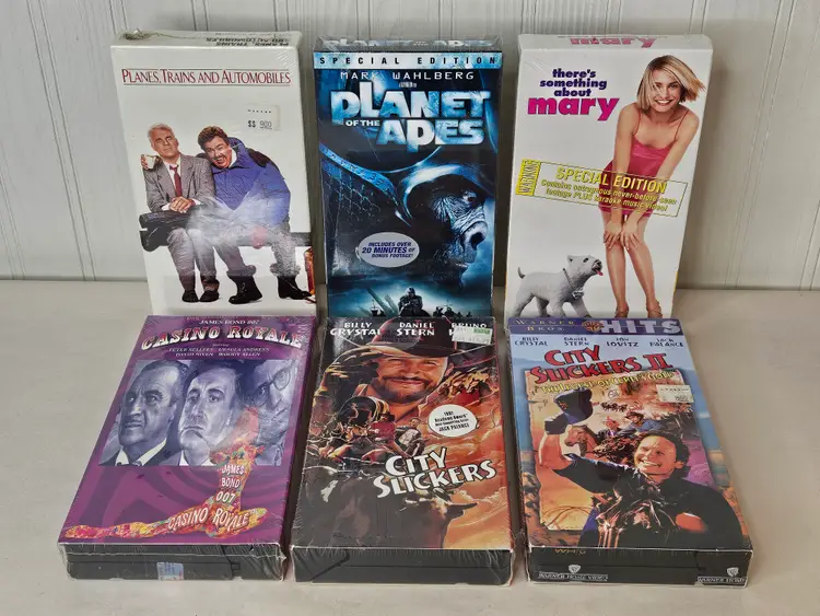 Lot of 6 NEW SEALED VHS Tapes City Slickers Something About Mary Planet of the Apes