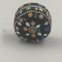 Vintage Jeweled Trinket Box - Mirror Tile and Flower Power Sparkle