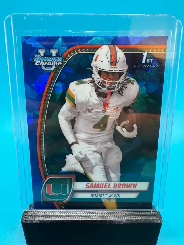 Samuel Brown 1st Bowman Chrome U Sapphire Miami Hurricanes