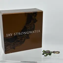 Jay Strongwater FROG CHARM Enamel & Crystals Original Box Retired!