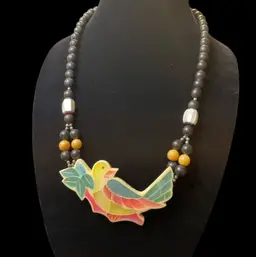 70’s Designer Lee Sands 4” Pendant On 20” Necklace - She GLOWS