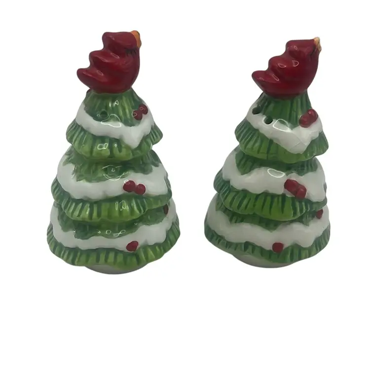 Vintage Fitz And Floyd Holly Salt And Pepper Shakers, 4” Tall