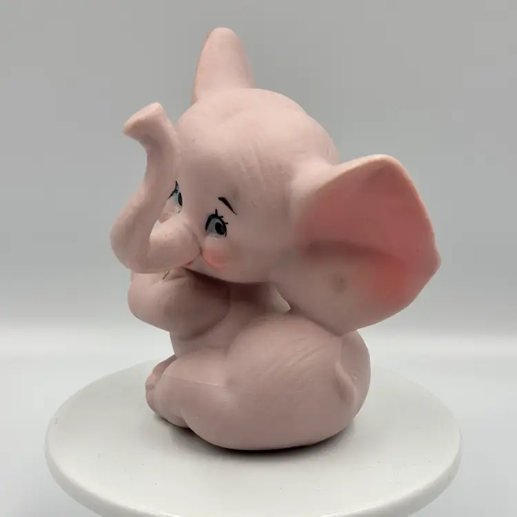 Vintage Kitschy Kelvin’s Pink Elephant Figurine 3.75”