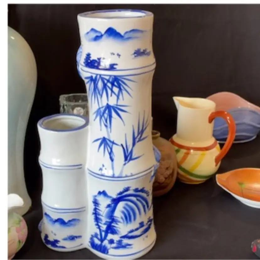 Blue And White Porcelain Bamboo Shoot Vase