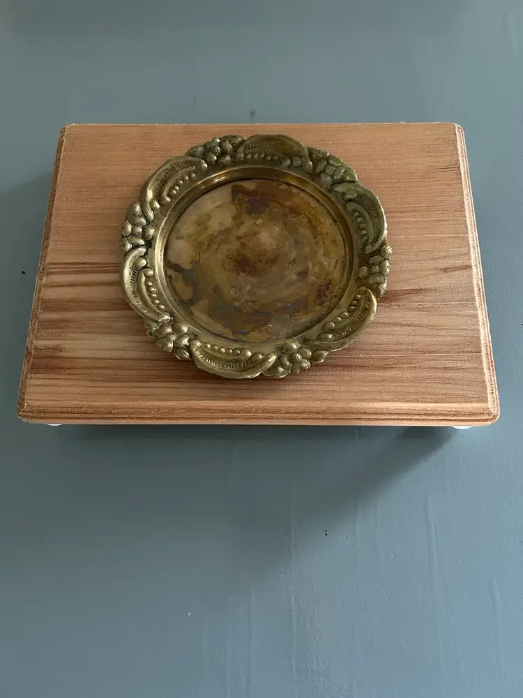 Vintage Brass Plate/trinket dish diameter 6.5 Inches