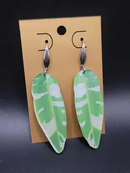Variegated Banana Plant Earrings