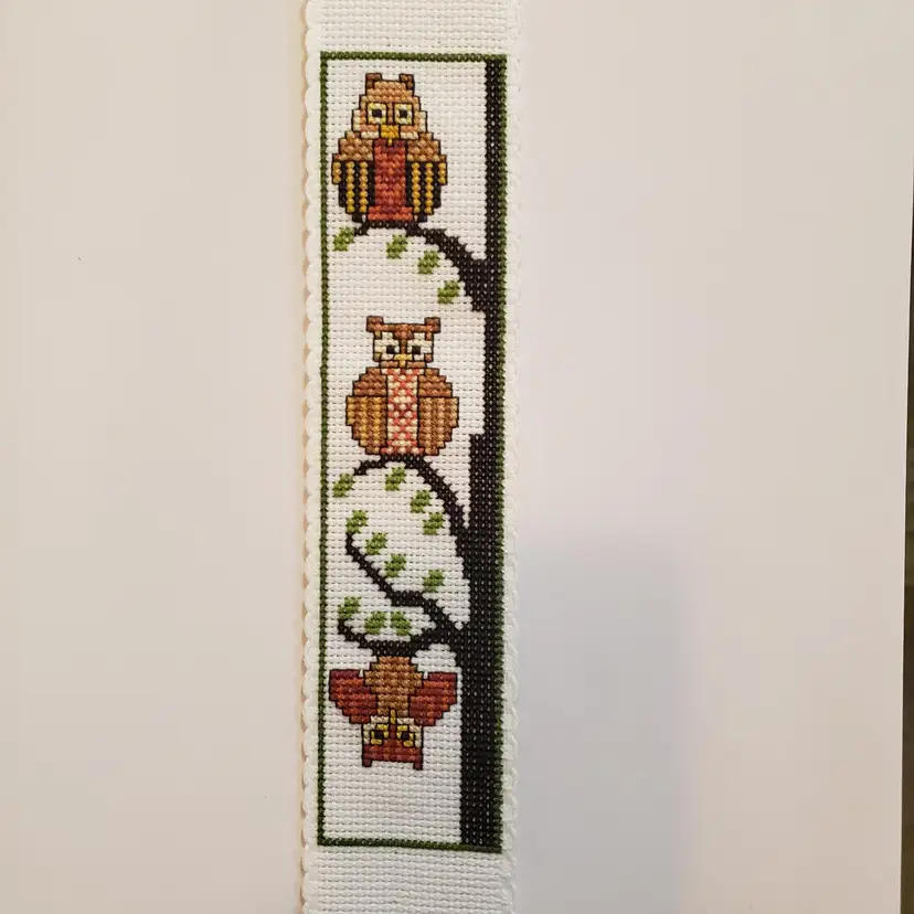 New Cross-stitched Owl Ribband Bookmark