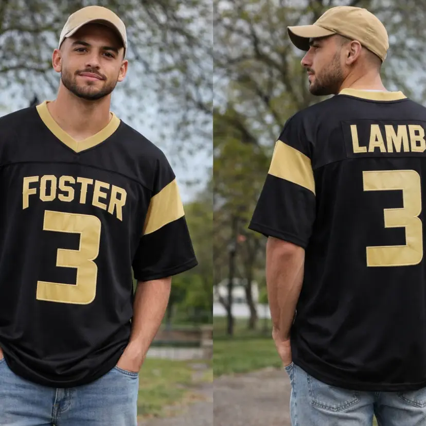 New$125-Cederian Lamb High School Football Jersey Black 3XL