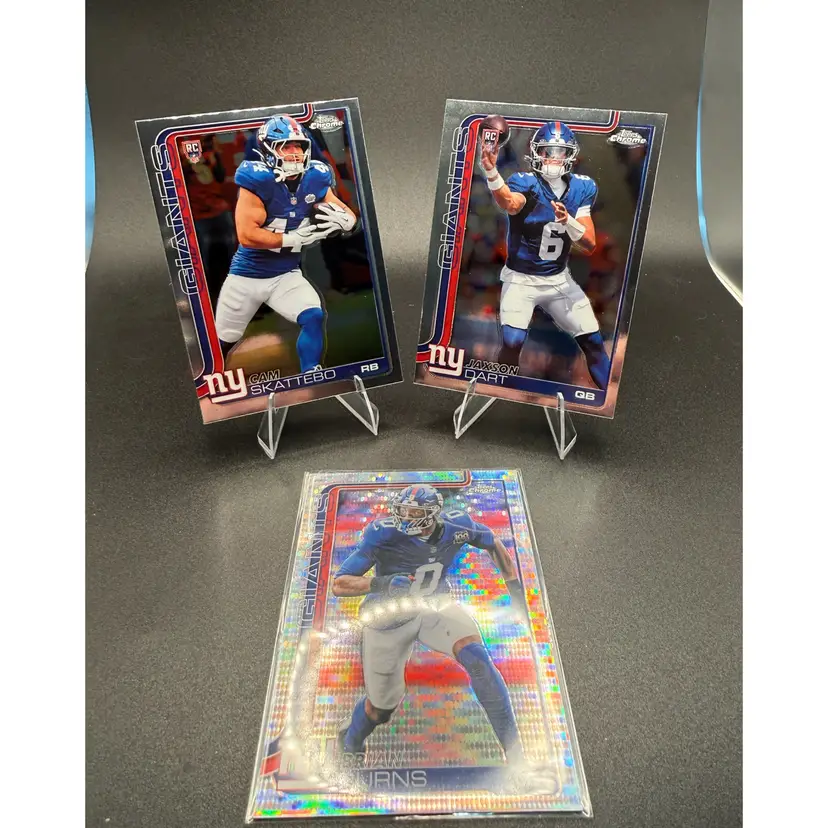 Jackson Dart & Cam Skatebo RC 2025 Topps Chrome New York Giants