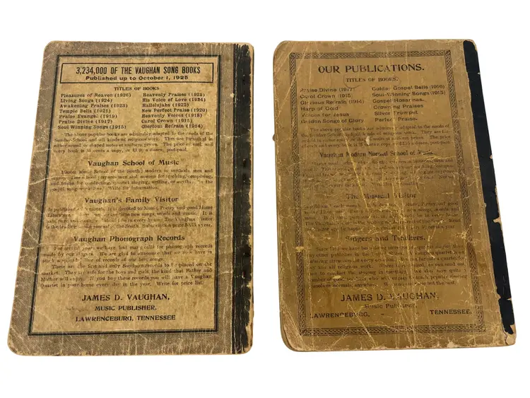 1917 Praise Divine & 1926 Pleasures of Heaven Vaughan Shape-Note Songbooks