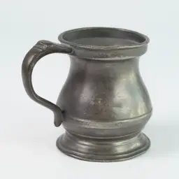 Antique English Pewter Gill Measure H G Makepeace Mark Crown SA VR 7