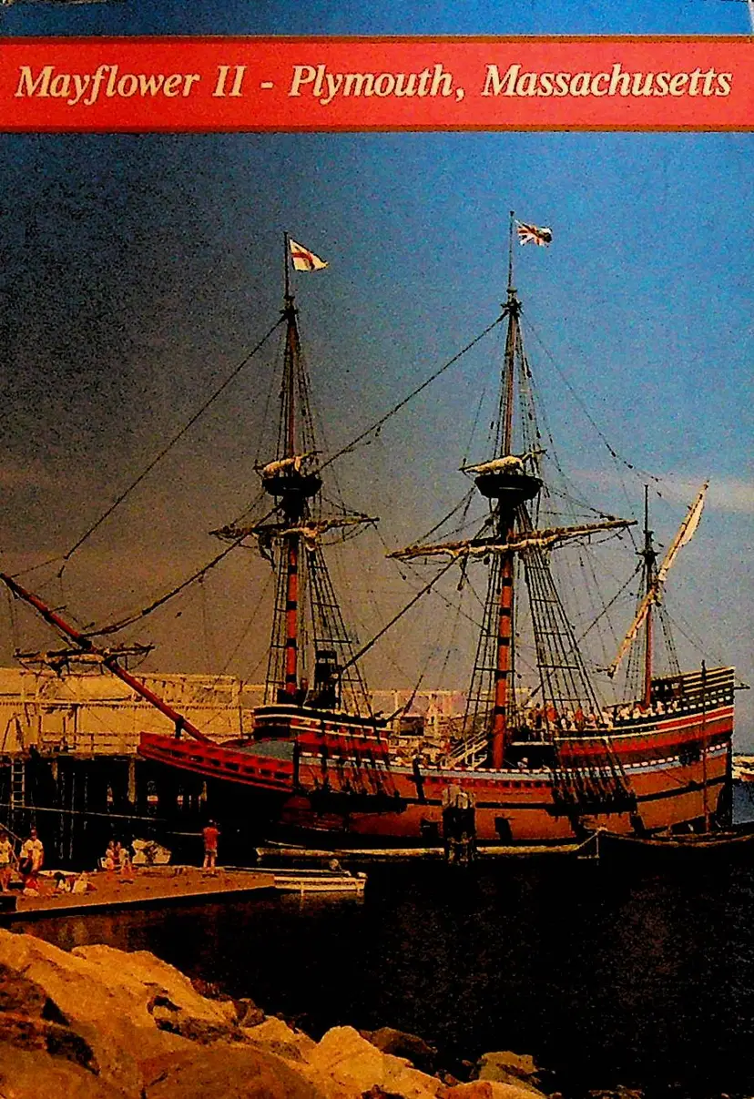 Mayflower II Ship Postcard Plymouth Massachusetts
