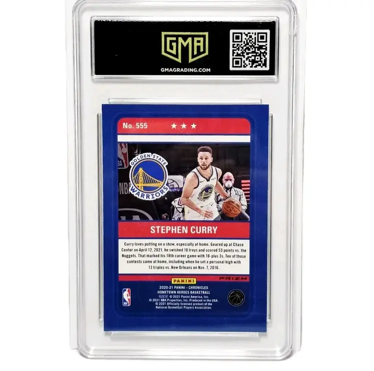 Steph Curry Panini Chronicles GEM MINT 10 Hometown Heroes Green Prizm #555 2021