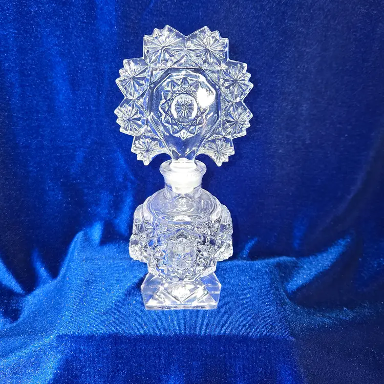 Perfume Bottle Imperial Cut Crystal w/ Stopper Art Deco