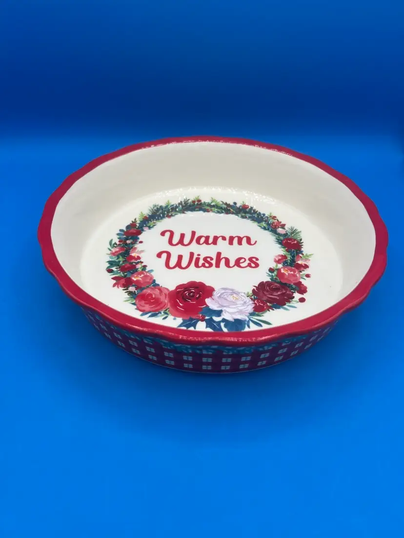 Pioneer Woman Warm Wishes Holiday Pie Plate EUC