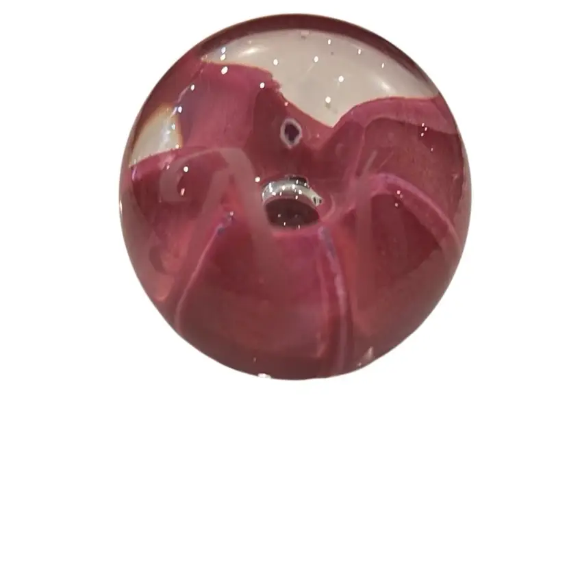 Pink Paper Weight With M Engraved