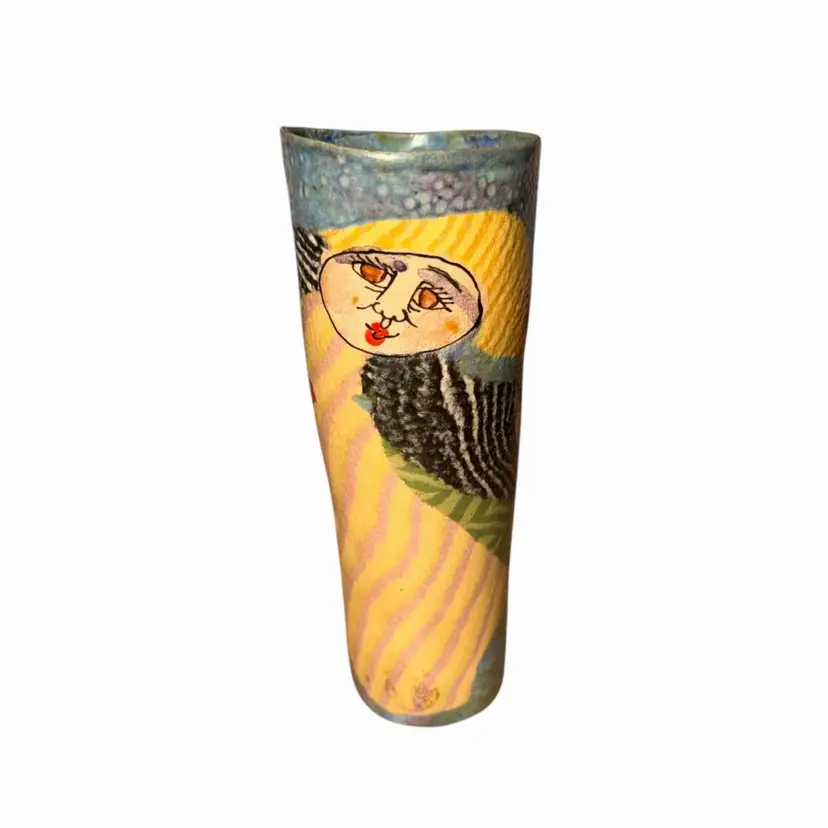 Jane Goslin PEISER Vintage Signed Art Pottery Tumbler Vase