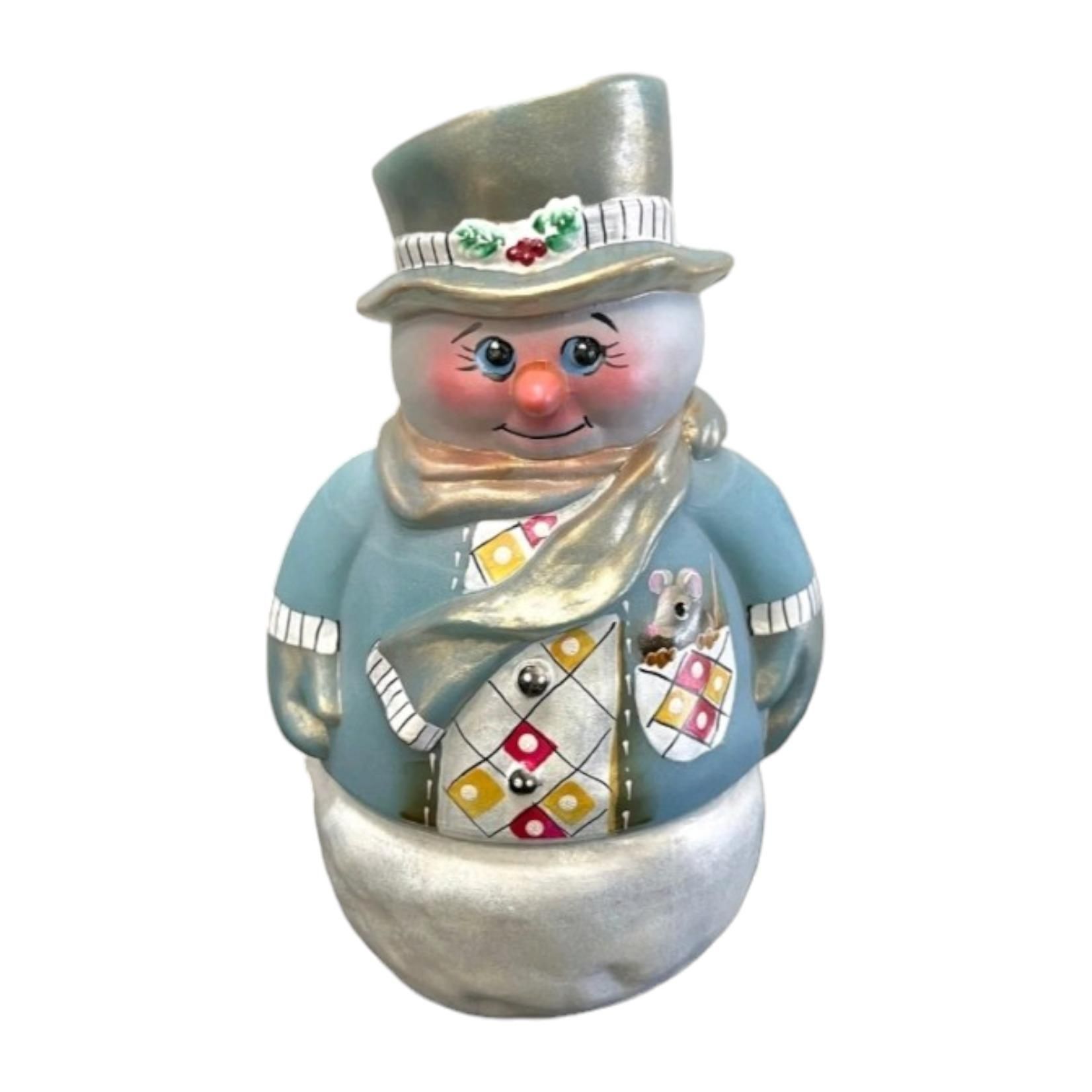 Niknax · Fenton Glass Fairy Light Lamp Blue Pocket Mouse Snowman