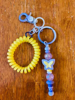 Butterfly Beaded Bag Charm Keychain