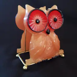 Lucite Owl Napkin Holder Unbranded 4¾" Tall Unbranded Vintage