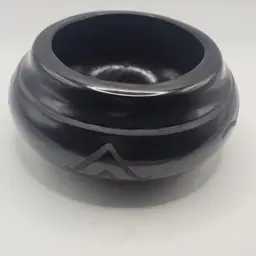 Studio Art Pottery Bowl Vase tribal markings