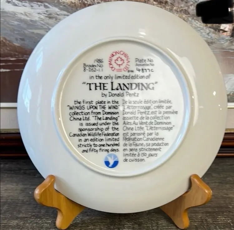 DOMINION CHINA 1986 “THE LANDING” FLYING CANADA GEESE PLATE