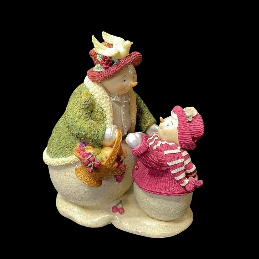 Winter Promenade Gift of Friendship Snowman Child Christmas Holiday Figurine