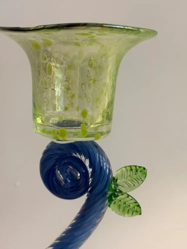 Michael Hudson Hand Blown Glass Candle Holder