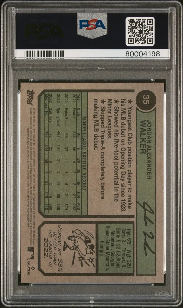 Jordan Walker Heritage RC SP PSA 10