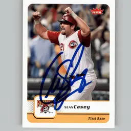 Sean Casey Signed Cincinnati Reds 2006 Fleer Baseball Card #318
