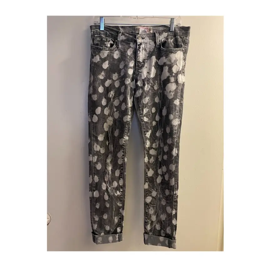 Vintage Womens GJG GEO By Geovanny Gray & White Denim Crop Jeans Size 9 32x28