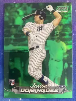 Jasson Dominguez Green Refractor 2024 Stadium Club Chrome #232 (RC) NY Yankees