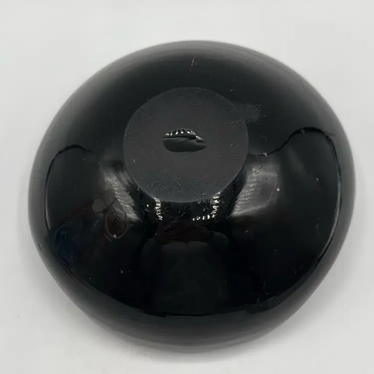 Art Glass Tutti Fruity Ashtray Bowl Black Silver Multi