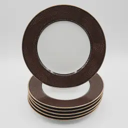 Fitz and Floyd Shagreen Burgundy Red Wine Appetizer Bread Side Plates Set of 6