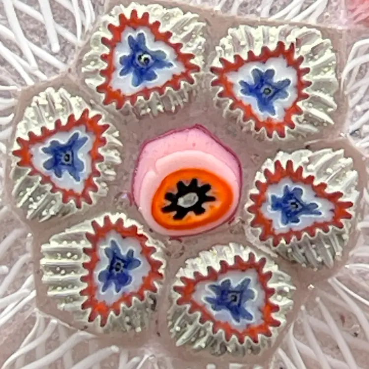 Strathearn Radial Art Glass 10 Spoke Zanifirico Garza Millefiori Paperweight