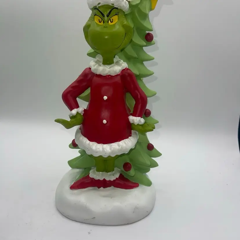 RUZ The Grinch Christmas Figurine, Dr Seuss Santa With Christmas Tree 2024