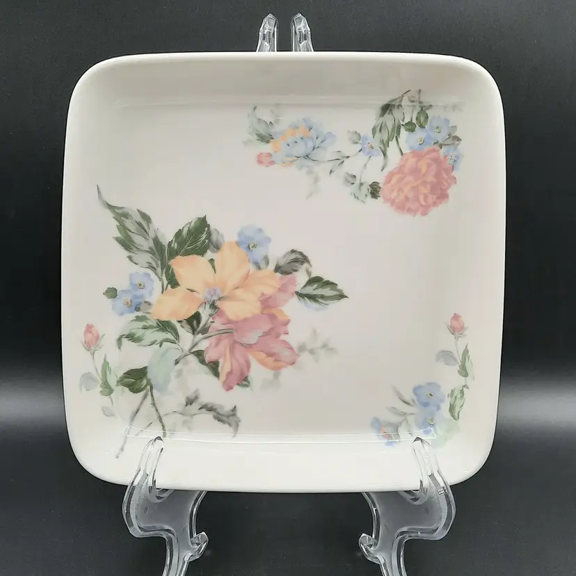 Oscar de la Renta English Tapestry Floral Baking Serving Square Dish Ultra Ceram