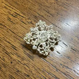 Silver Tone Rhinestone Brooch