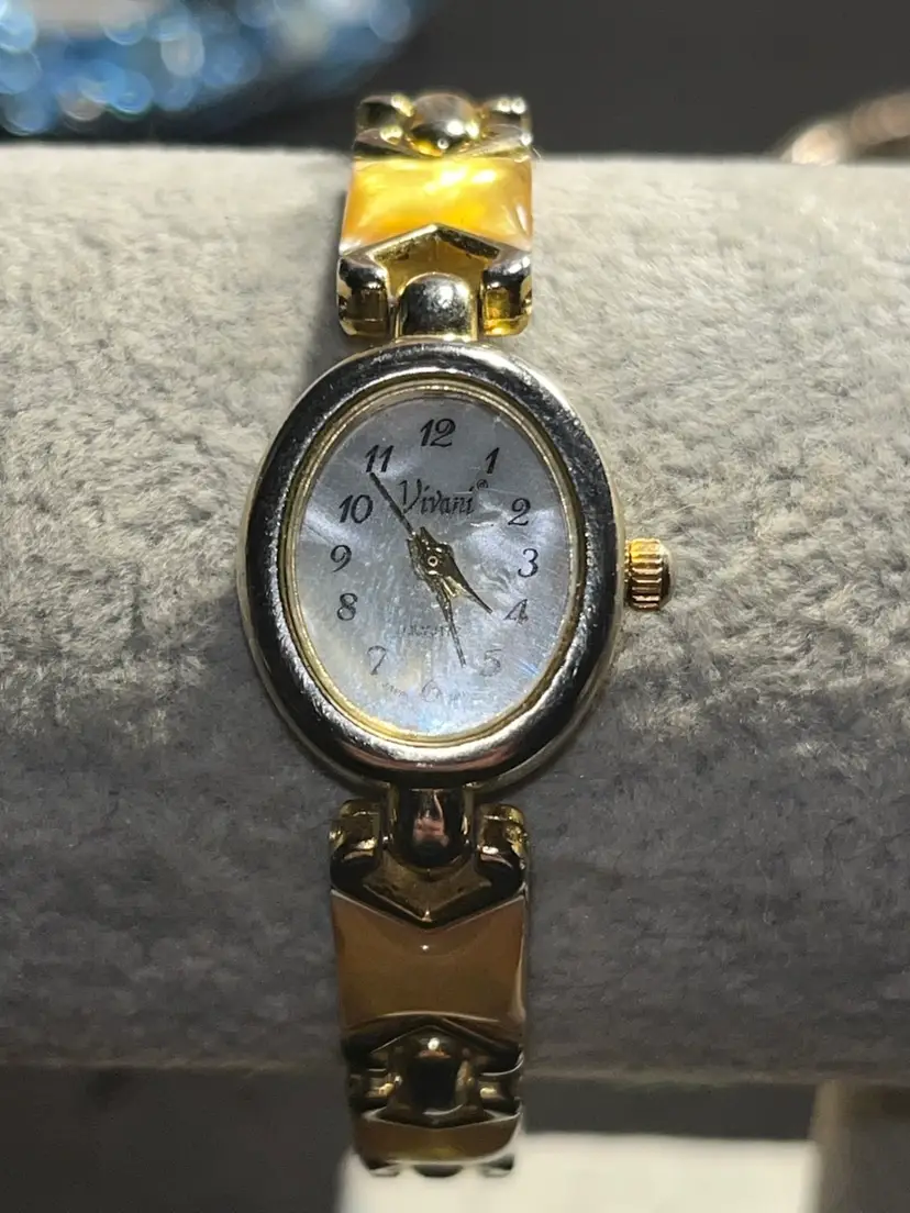 SALE! 25% Off! Vivani Quartz Tortoise Shell Enamel Watch