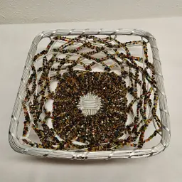 Decorative Square Wire Seed Bead Basket