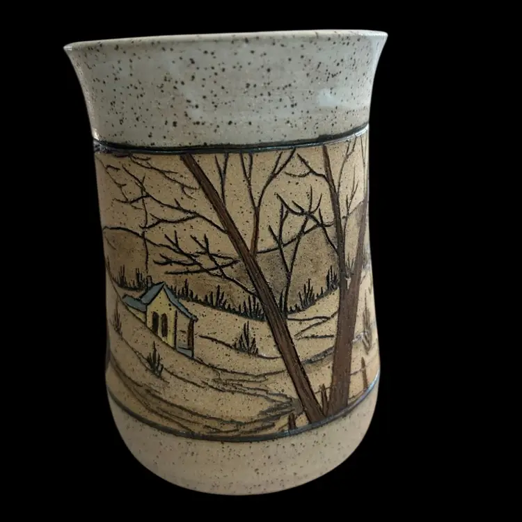 Log Cabin Crafts - Pottery Mug - VTG